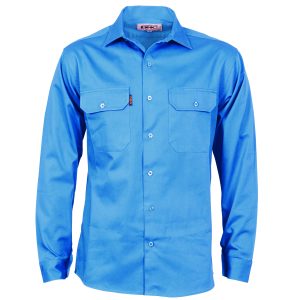 DNC Workwear - DNC-3209 - Cotton Drill Work Shirt With Gusset Sleeve - Long Sleeve