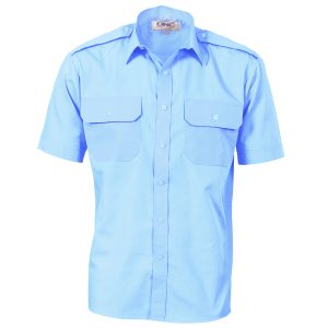 DNC Workwear - DNC-3213 - Epaulette Polyester/Cotton Work Shirt - Short Sleeve