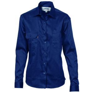 DNC Workwear - DNC-3232 - Ladies Cotton Drill Work Shirt - Long Sleeve