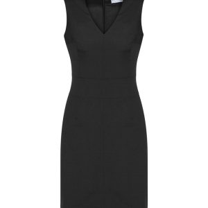 Biz Corporates - 34021 - Womens Comfort Wool Stretch Sleeveless V-Neck Dress