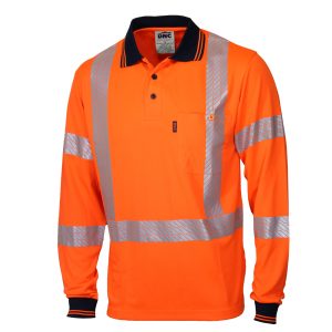 DNC Workwear - DNC-3510 - HiVis Segmented Tape X Back Polo - LS