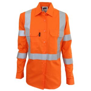 DNC Workwear - DNC-3544 - Ladies HiVis 3 way vented "X" back & Bio-motion taped shirt