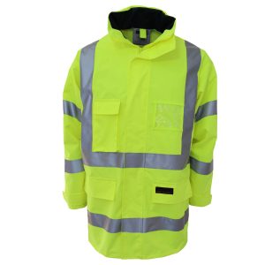 DNC Workwear - DNC-3571 - HiVis Breathable Rain Jacket Biomotion tape