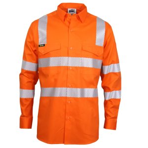 DNC Workwear - DNC-3643 - HiVis Segment Taped Coolight VIC Rail Shirt