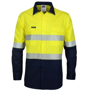 DNC Workwear - DNC-3648 - HiVis 2 Tone Segment Taped Coolight Shirt