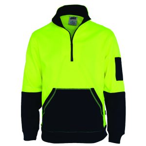 DNC Workwear - DNC-3724 - HiVis 1/2 Zip Super Fleecy