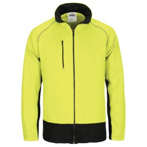DNC Workwear - DNC-3725 - HIVIS 2 TONE FULL ZIP FLEECY SWEAT SHIRT WITH TWO SIDE ZIPPED POCKETS
