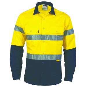 DNC Workwear - DNC-3736 - HiVis two tone drill shirts with 3M8906 R/Tape - long sleeve