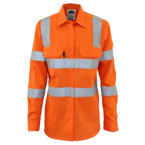 DNC Workwear - DNC-3742 - Ladies HiVis L/W Cotton VIC Rail CSR Shirt