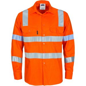 DNC Workwear - DNC-3743 - HIVIS D/N L/W COTTON SHIRT