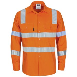 DNC Workwear - DNC-3744 - HiVis L/W Bio-motion Shoulder Stripe & "X" Back Shirt