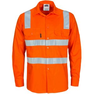 DNC Workwear - DNC-3745 - HiVis L/W CTN Shirt G-Tape L/S