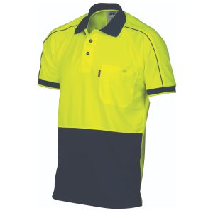 DNC Workwear - DNC-3753 - HiVis Cool-Breathe Double Piping Polo -
Short Sleeve