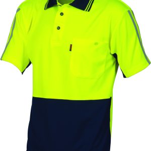 DNC Workwear - DNC-3755 - HiVis Cool-Breathe Stripe Polo - Short Sleeve