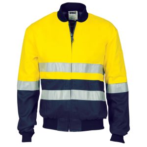 DNC Workwear - DNC-3758 - HiVis Two Tone D/N Cotton Bomber Jacket with CSR R/tape