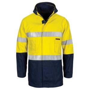 DNC Workwear - DNC-3764 - HiVis "4 IN 1" Cotton Drill Jacket with Generic R/Tape