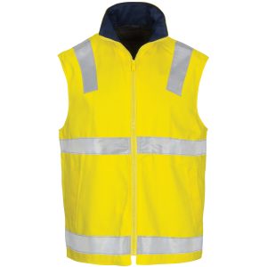 DNC Workwear - DNC-3765 - HiVis Cotton Drill Reversible Vest with Generic R/Tape