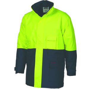 DNC Workwear - DNC-3766 - PVC HiVis Long Quited Jacket