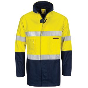 DNC Workwear - DNC-3767 - HiVis Cotton Drill "2 in 1" Jacket with Generic Reflective R/Tape