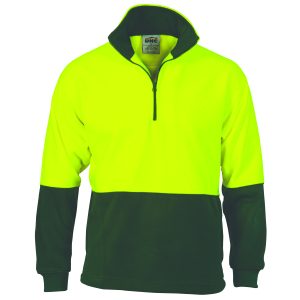 DNC Workwear - DNC-3825 - HiVis Two Tone 1/2 Zip Polar Fleece