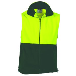 DNC Workwear - DNC-3828 - HiVis Two Tone Full Zip Polar Fleece Vest