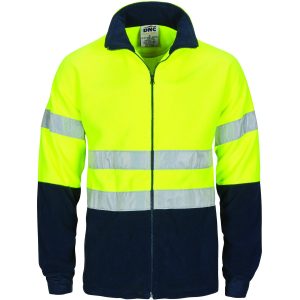 DNC Workwear - DNC-3830 - HiVis two tone full zip polar fleece with generic R/Tape