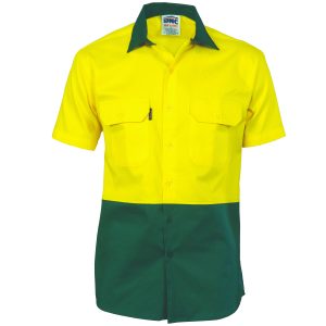 DNC Workwear - DNC-3839 - HiVis 2 Tone Cool-Breeze Cotton Shirt -
Short Sleeve