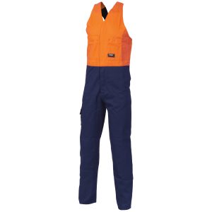 DNC Workwear - DNC-3853 - HiVis Two Tone Cotton Action Back Overall