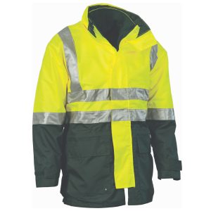 DNC Workwear - DNC-3864 - 4 in 1 HiVis Two Tone Breathable Jacket with Vest and 3M R/Tape