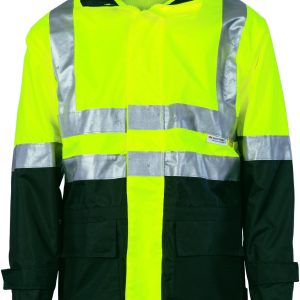 DNC Workwear - DNC-3867 - HiVis Two Tone Breathable Rain Jacket with 3M R/ Tape