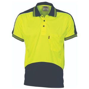 DNC Workwear - DNC-3891 - HiVis Cool Breathe Panel Polo Shirt - Short Sleeve