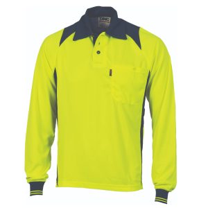 DNC Workwear - DNC-3894 - Cool Breathe Action Polo Shirt - Long Sleeve
