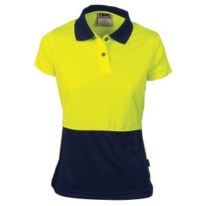DNC Workwear - DNC-3897 - Ladies HiVis Two Tone Polo - Short Sleeve