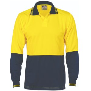 DNC Workwear - DNC-3904 - Hivis Two Tone Food Industry Polo - Long Sleeve