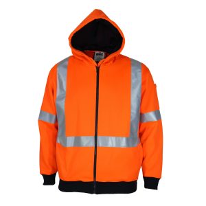 DNC Workwear - DNC-3935 - Hi-Vis Full Zip Back Fleecy Hoodie