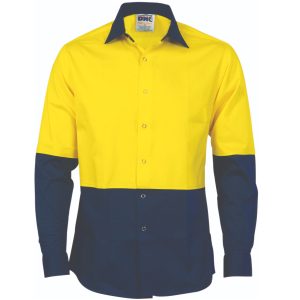 DNC Workwear - DNC-3942 - HiVis Cool Breeze Food Industry Cotton Shirt - Long Sleeve