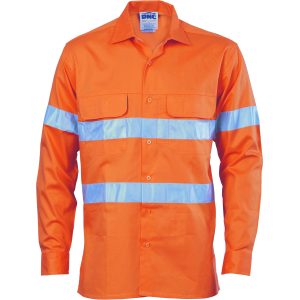 DNC Workwear - DNC-3947 - HiVis 3 Way Cool-Breeze Cotton Shirt with 3M
R/Tape - Long sleeve