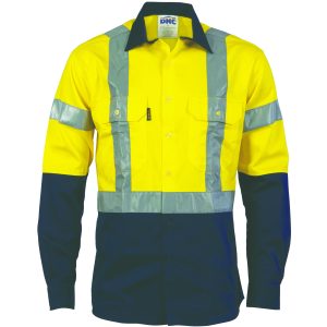DNC Workwear - DNC-3983 - HiVis D/N 2 Tone Drill Shirt with H Pattern
Generic R/ Tape - Long sleeve