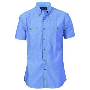 DNC Workwear - DNC-4101 - Cotton Chambray Shirt , Twin Pocket - Short Sleeve