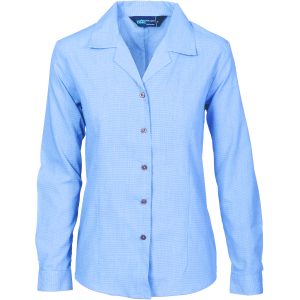 DNC Workwear - DNC-4256 - Ladies Revere Collar Mini (Check) Houndstooth B.Shirt - long sleeve