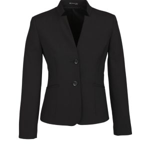 Biz Corporates - 64013 - Womens Comfort Wool Stretch Short Jacket with Reverse Lapel
