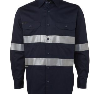 JB's Wear - L/S 190G WORK SHIRT WITH REFLECTIVE TAPE