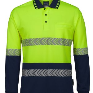 JB's Wear - HV L/S SEGMENTED TAPE POLO
