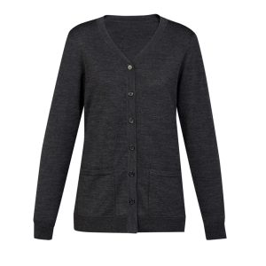 Biz Care - Womens Button Front Knit Cardigan