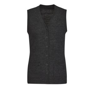 Biz Care - Womens Button Front Knit Vest