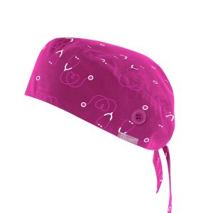 Biz Care - Unisex Pink Printed Scrub Cap