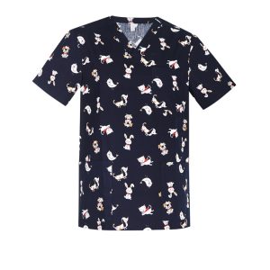 Biz Care - Mens Printed Best Friends Scrub Top