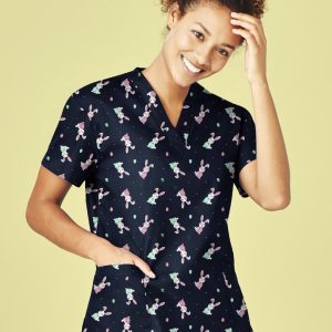 Biz Care - Womens Easter V-Neck Short Sleeve Scrub Top
