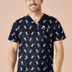 Biz Care - Mens Easter V-Neck Short Sleeve Scrub Top