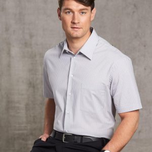 Shiny - M7200S - M7200S Men's Ticking Stripe Short Sleeve Shirt